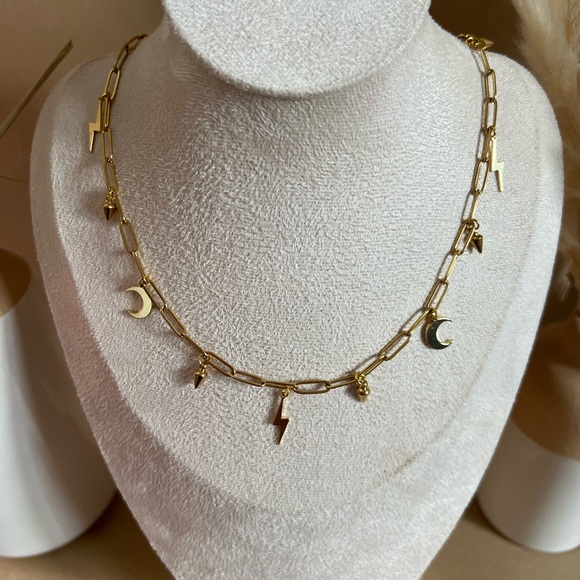 Elegant Witchy Chic Delicate Charm Necklace - Edgy Chic Gold Necklace - Picture 9 of 15